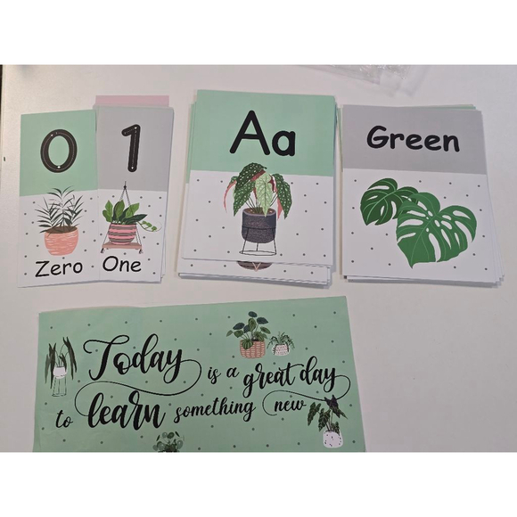 Plants Alphabet Flash Cards and‎ numbers for Learning environment decorative - Picture 1 of 5